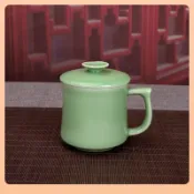 全球選品1館 生活百貨 ✅青瓷半月牙茶漏馬克杯子陶瓷家用帶過濾茶水分離泡茶水杯中式