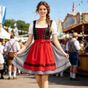 女式德國 Dirndl 連衣裙慕尼黑啤酒節啤酒節巴伐利亞服裝萬聖節角色扮演女僕裝