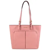 MICHAEL KORS JET SET TRAVEL 荔枝皮革雙口袋肩背購物包/托特包(玫瑰粉)