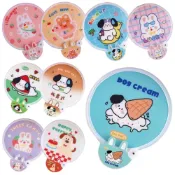 (店+)【2square shop 貳次方】單入組 日式卡通折疊圓扇 扇子(迷你折疊圓扇  隨身扇 摺疊扇 布面隨身小扇子 扇子)