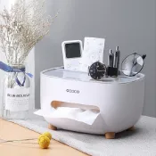OSHI｜ecoco多功能桌上收納面紙盒(圓底)-北歐灰 衛生紙盒 小資租屋必購款