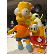 【1999年古董絕版/帶原始吊牌】正版 辛普森家庭 霸子 Bart 經典街頭造型 絨毛玩偶 公仔 美式復古老玩具