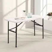 LOGIS邏爵家具 升級版 122*61塑鋼防水輕巧塑鋼折合桌/野餐桌/展示桌/會議桌