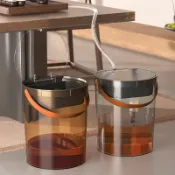 全球選品1館 生活百貨 透明茶水桶分離過濾茶渣桶家用輕奢垃圾桶大容量倒茶廢水桶