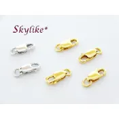*SKYLIKE* 進口純585/14K金白K金、黃K金項鍊龍蝦扣頭，新貨到～另有白、黃K金鑽砂款延長鍊s*