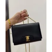 Salvatore Ferragamo Miss Vara 黑色 WOC 蝴蝶結 鏈條包 斜背包 肩背包 手提包 側背包