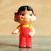 【🔥 日本 昭和 早期老物 軟膠 公仔 不二家 牛奶妹 PEKO  🔥】 大型 地台 經典配色 小娃娃 吊帶褲