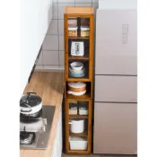(店+)熱賣 廚房收納櫃 餐具收納櫃 復古廚具 餐邊櫃子 簡易廚房 多功能收納 廚房置物架碗盤收納置物櫃儲物櫃子