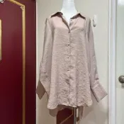 Zara 鮭魚粉 煙燻粉 寬鬆版型 長袖襯衫 上衣