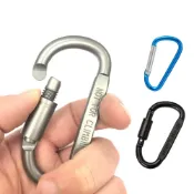 (店+)鋁合金D扣｜登山扣 掛扣 D型 D扣 螺帽扣 腰掛 背包扣 鋁合金登山扣 水瓶扣 登山扣環 鑰匙扣 帶鎖扣環