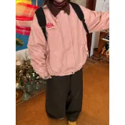 保暖 復古 夾克外套 羊羔絨 夾克 豆沙粉 男裝 韓系 燈芯絨領 MW686 古著 男生外套