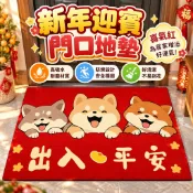【防滑防刮】桃園熱銷新年紅色門口地墊 適用玄關入戶門 高吸水耐磨材質 防滑設計 適合春節裝飾 迎賓迎新居家必備