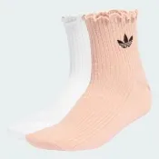 【adidas 愛迪達】荷葉邊中筒襪 2 雙入 男/女 - Originals KD8369