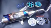 WD競技傳動組全套+DK成吉思汗全白鐵加速管 排氣管 改裝管 VJR 125 110 MANY 魅力 GP CUE G4
