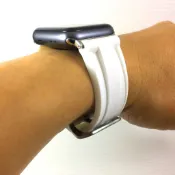 氟橡膠 Apple Watch  沛納海 版型 代用 橡膠  錶帶 白色 純白 不鏽鋼針釦 質好耐用