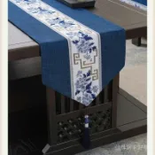 中式桌旗 中國風茶旗 禪意餐桌巾 防水新古典 茶幾裝飾旗 電視櫃長條巾 床尾裝飾旗 傳統桌旗 客廳桌布旗 復古桌旗