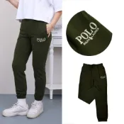 (店+)售完即絕 小小馬 軍綠 Ralph Lauren 縮口褲 內裏毛巾布 青年版 棉褲 男女皆可 polo棉長褲@1534