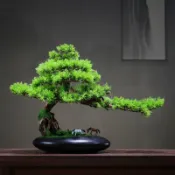 臺灣出貨⭐新中式迎客鬆擺件 玄關客廳裝飾品仿真綠植盆栽 辦公茶桌羅漢松禪意 室內造景觀裝飾大型羅漢松假樹 玄關角落擺件