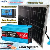 JOYUHON 3000W太陽能發電系統 純正弦波逆變器12V/24v轉110v/220v 18W太陽能板 30A控制器