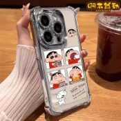 OPPO四角電鍍吃飯小新防摔殼 適用A3pro A98 A79 A78 A77 A6S A6X A5 冰晶盾保護手機殼