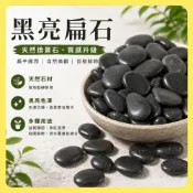 【欣盛園藝資材行】黑亮扁石 1kg/500g 拋光黑膽石 黑膽石 黑亮扁石 金黑膽 亮黑石 鵝卵石 石頭