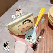 正版蠟筆小新麵碗家用一人食套裝 螺螄粉碗拉麵碗湯碗宿捨泡麵碗