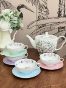 全球選品1館 生活百貨 復古花間雀鳥骨瓷咖啡杯碟下午茶茶具花茶壺花茶杯碟歐式高顏值杯