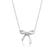 (近新品) Tiffany&Co. 蒂芙尼 Bow 經典蝴蝶結925純銀項鍊
