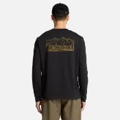 【Timberland】男款黑色圖案長袖T恤(A2CM8001)