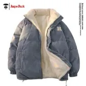 A ape Park加厚保暖棉衣男生秋冬季外套羽絨棉服燈芯絨棉襖大衣服