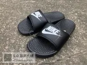 S.G NIKE BENASSI SWOOSH 黑底 白勾 大LOGO GD著 運動拖鞋 312618-011 男女