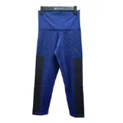 (店+)【adidas 愛迪達】ADIDAS 束褲 GS FLOWER TIGHT 黑藍 菱格 七分褲 運動 緊身褲 女 S17635
