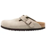 (店+)【BIRKENSTOCK 勃肯】0060463 Birkenstock Boston 露跟套腳舒適休閒半拖 外穿 透氣 無特殊功能包頭拖鞋 女款 灰褐色