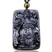 【樸緻精品】黑曜石 神像 佛像 關聖帝君關公項鍊 義薄雲天 法像莊嚴 珠鍊款（GA-0249）