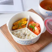 協貿國際日用品生活11館 陶瓷飯盒圓形分格密封微波爐二三格分隔餐碗上班族保鮮便當盒帶蓋