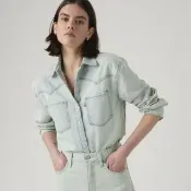 【LEVIS】長袖襯衫 牛仔襯衫 雙口袋設計 女生上衣 熱賣單品 A7244-0059