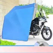 彪羚摩托車車篷半自動全自動防風防曬折疊塗銀戶外車棚摩托車棚