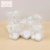 熱賣 DIY手作材料 香薰蠟燭包裝禮盒香薰石膏包裝盒石膏手作香薰蠟燭手作方形透明塑膠包裝禮盒手工製作