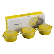【Sunny Buy 生活館】Le Creuset 0.25qt 小圓鍋3入(太陽黃) 烤盤烤箱 烤盅 烘焙 起司 焗烤