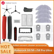石頭掃地機器人配件 Roborock S8/S8+/S8 Pro Ultra 主刷 邊刷 拖把布 Hepa 濾網 塵袋