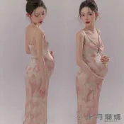 孕婦寫真服🤰Maternity拍攝Dress 孕婦攝影禮服 影樓新款孕婦拍照服裝新中式國風旗袍孕媽咪大肚照寫真藝術照攝影