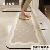 台灣出貨 可客製 韓系可愛 廚房地墊 矽藻土 吸水吸油 大尺寸 速幹止滑 軟式矽藻土地墊 長條型防滑脚踏墊 珪藻土軟地墊