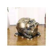 (店+)三腳金蟾蜍．咬錢大號青銅煙灰缸 家用客廳辦公室 招財進寶 招財金蟾除 帶蓋防灰 防風 財源廣進 禮品