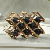 【台灣熱銷】創意實木紅酒架擺件家用紅酒櫃架客廳葡萄酒架餐廳木質紅酒展示架 品質保證