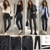 立即出貨🚀 二手商品｜Levi’s 711 Skinny 26腰 黑灰色刷破牛仔褲 顯瘦窄管褲 修身長腿
