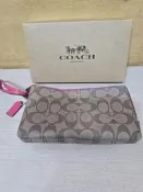 COACH 經典 C LOGO 雙拉鍊手拿包 / 零錢包（近全新）