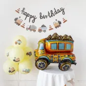 最快隔日到店 生日裝飾 週歲佈置 拉旗 生日氣球 車車 生日道具 生日佈置 生日掛旗 派對佈置 生日布條 生日掛布