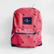 美國百分百【Abercrombie & Fitch】後背包 肩背包 尼龍 AF 麋鹿 書包 女款 深粉 AO54