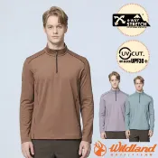 WILDLAND 荒野 男 彈性暖感半襟拉鍊機能衣.機能長袖保暖衫.內刷毛中層衣.上衣/ 0B22602