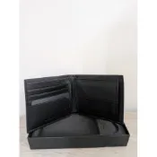 【下單就送隨機禮品】Calvin Klein Jeans 黑色真皮短夾禮盒 CK 黑色真皮短夾 男夾 皮夾禮盒 真皮皮夾